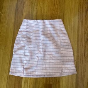 Brandy Melville Pink Plad Skirt